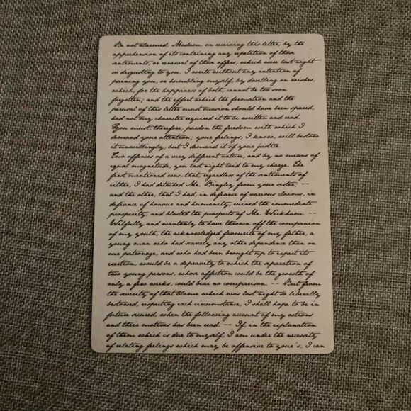Darcy's Letter to Elizabeth Bennet Magnet - Picture 3 of 3